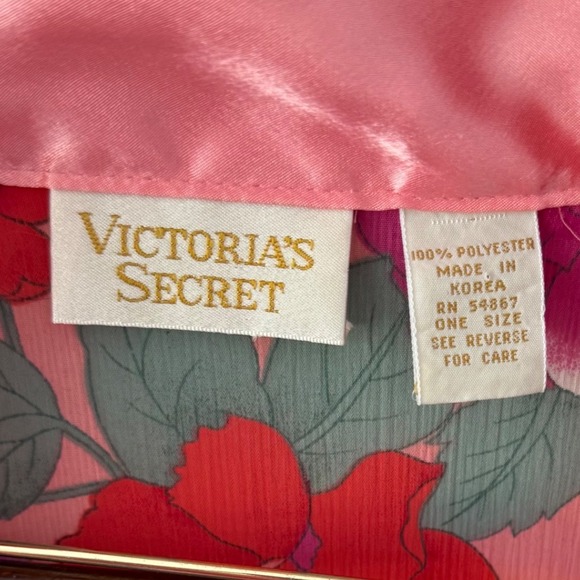 Vintage Victoria's Secret Gold Label Floral Wrap Kimono Robe One Size - Picture 9 of 9